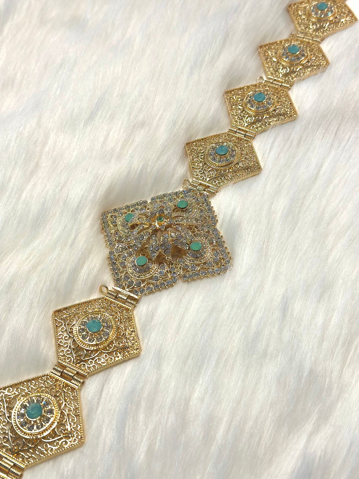 CEINTURE OR VERT EAU 0120