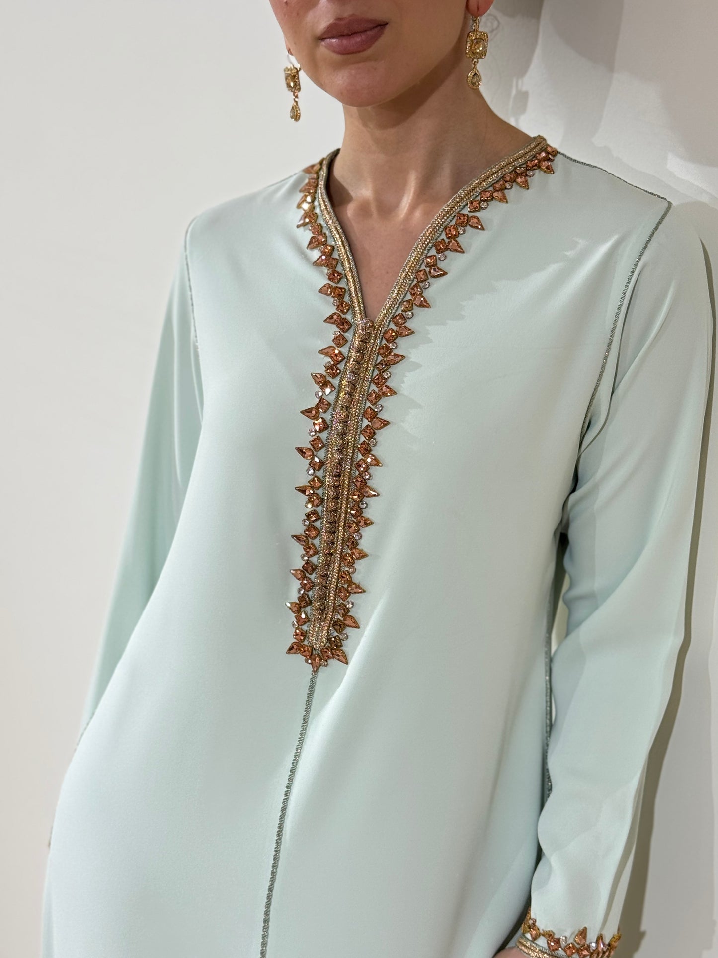 GANDOURA AMAN VERT EAU
