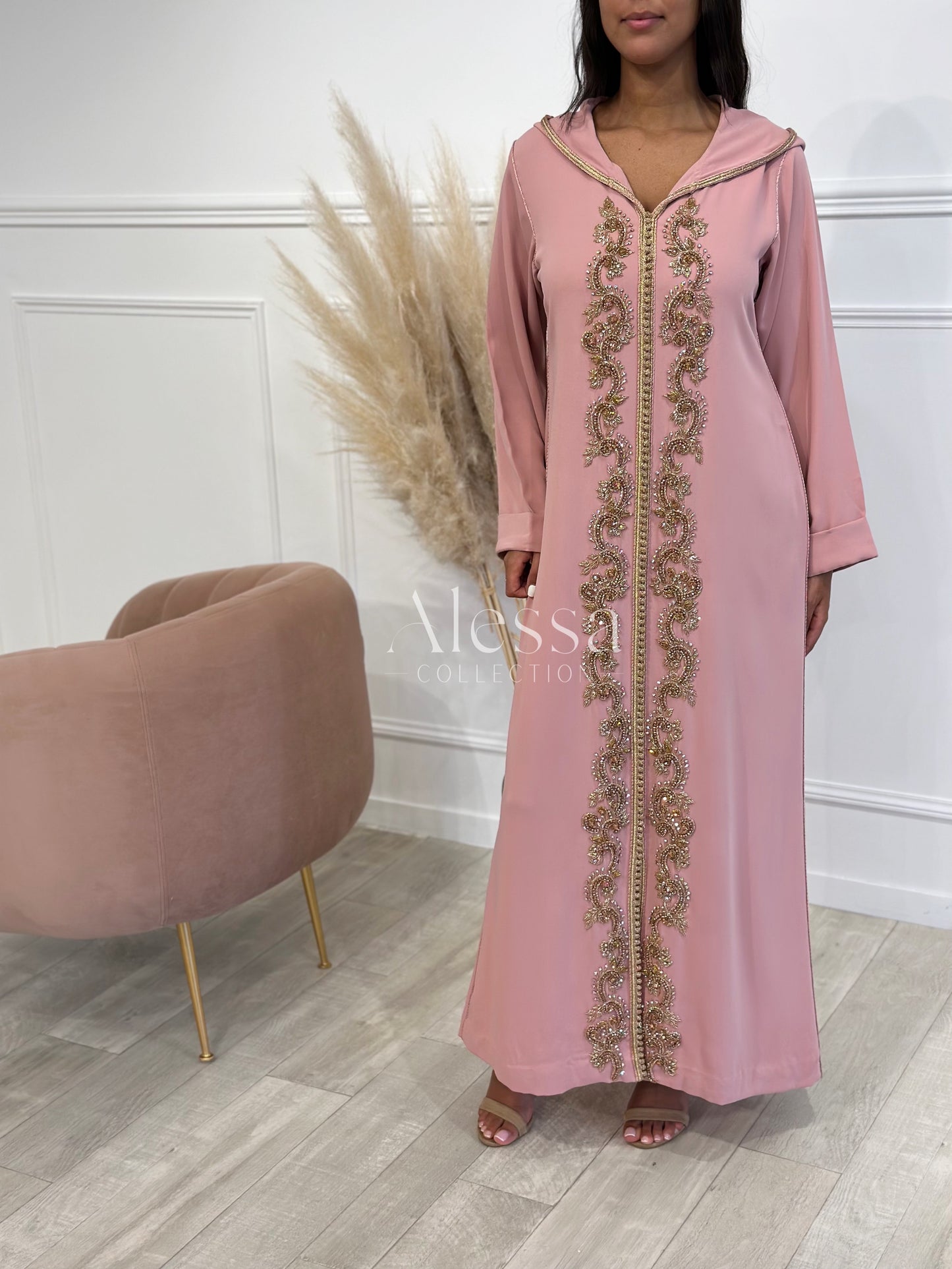 JELLABA AMBRINE VIEUX ROSE