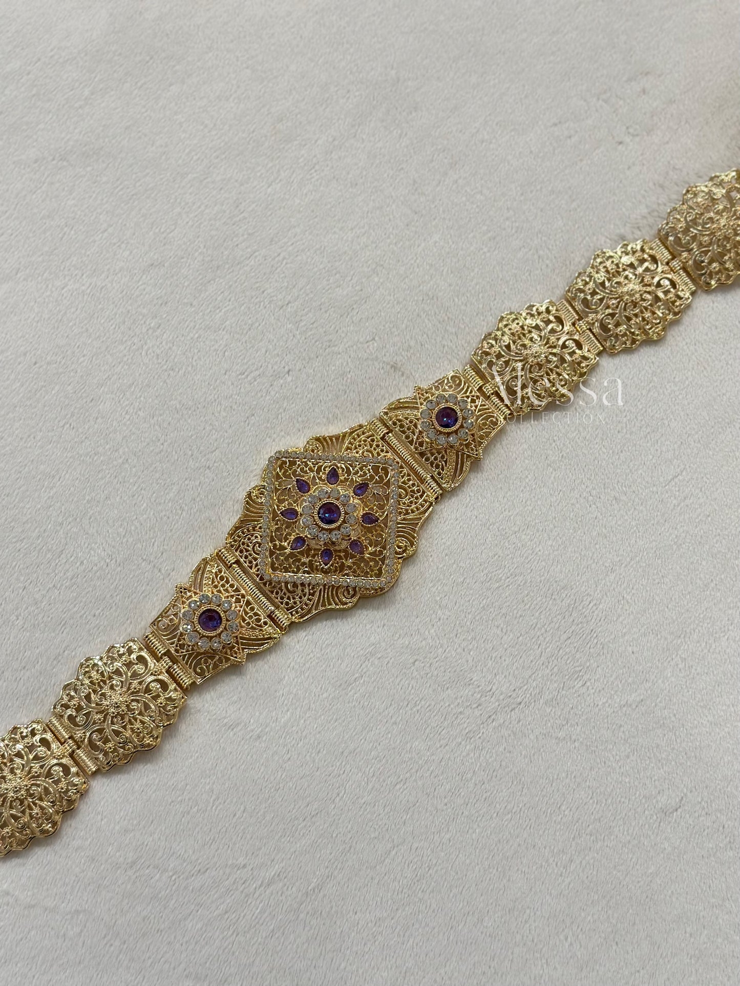 CEINTURE OR VIOLET 0093