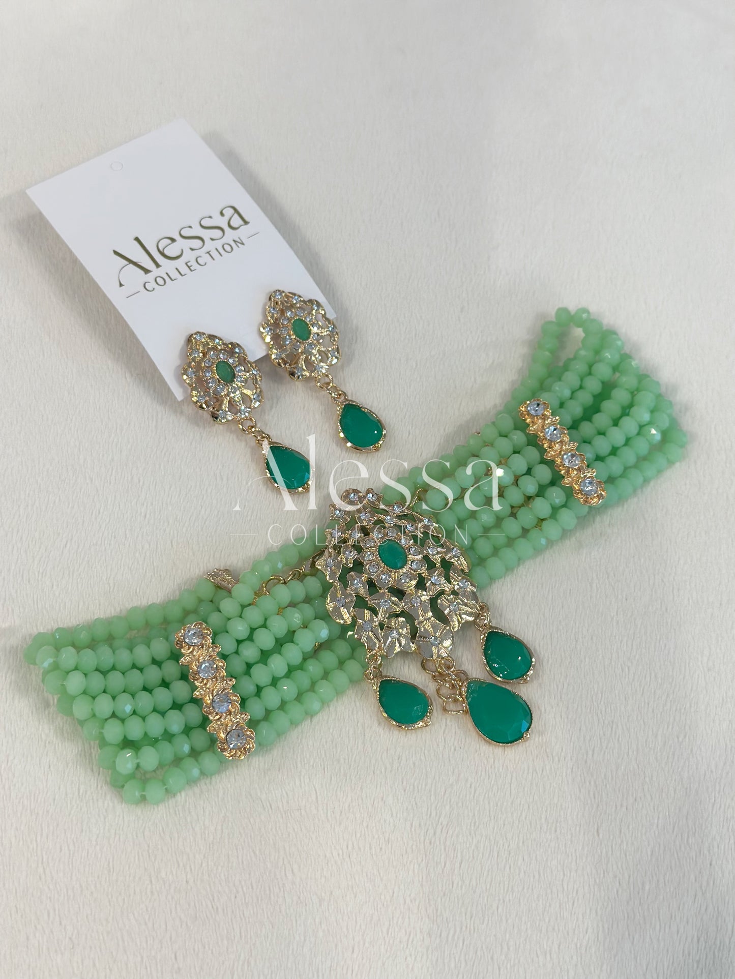 Parure Crystal Vert eau