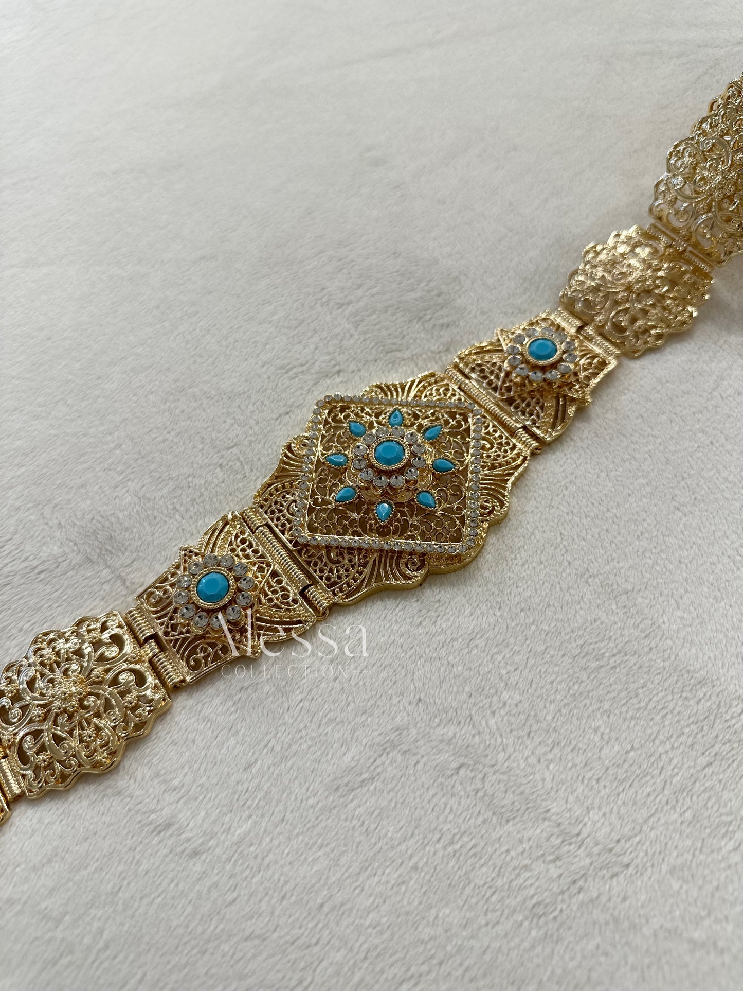 CEINTURE OR TURQUOISE 0094