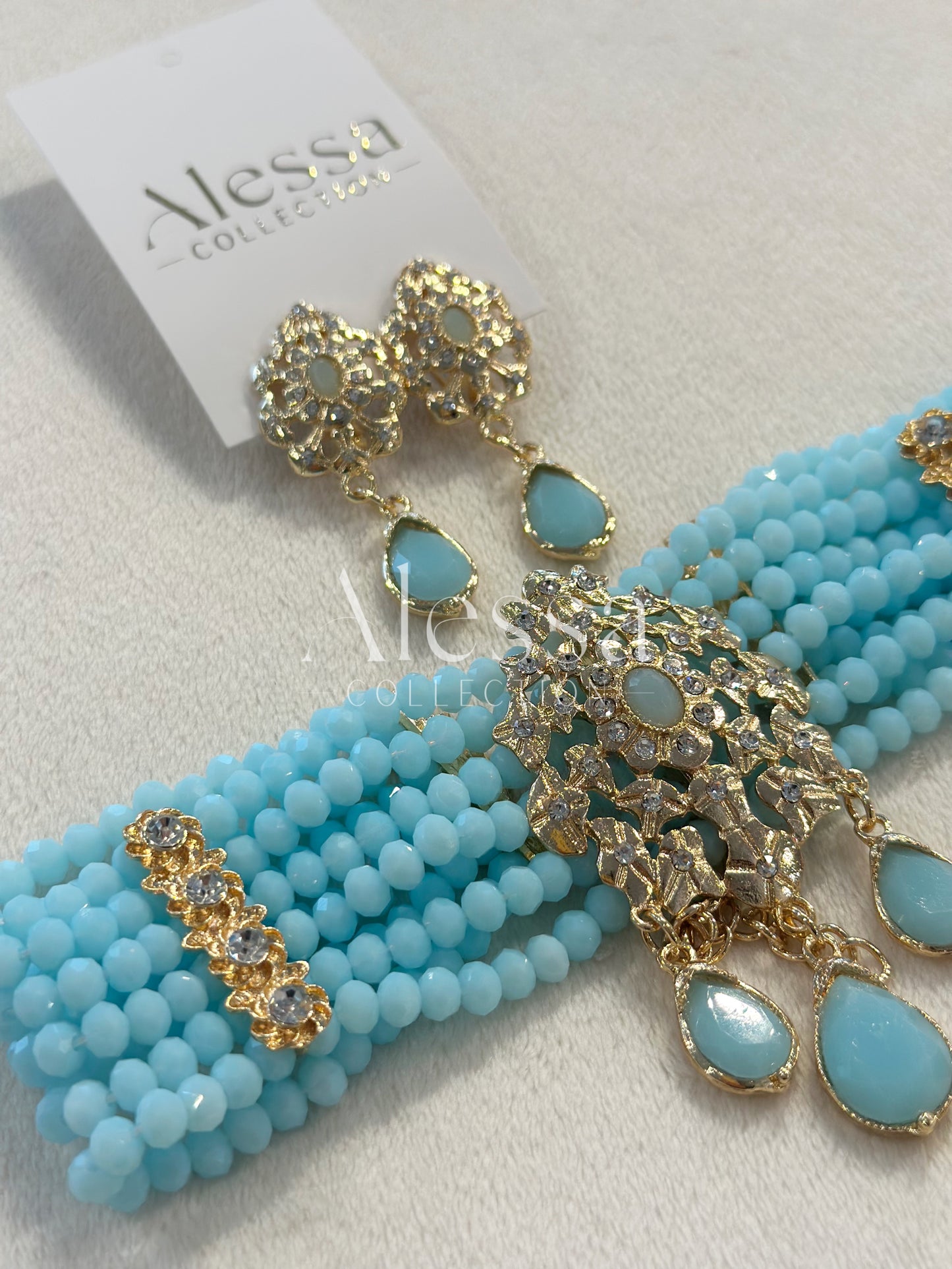 Parure Crystal Bleu Pastel
