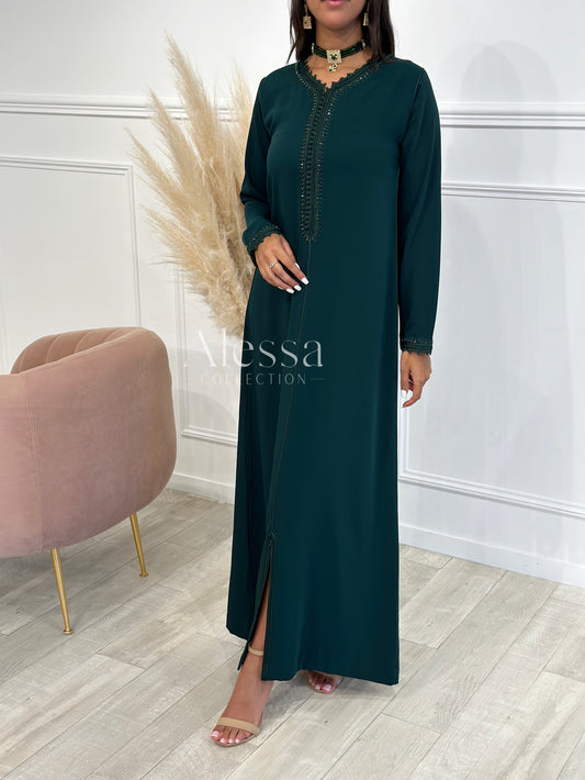 ABAYA HANNA VERT EMERAUDE