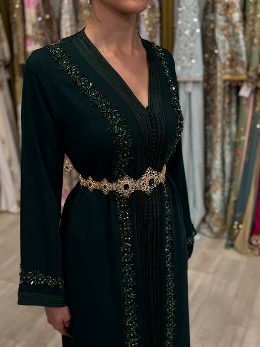 CAFTAN SAFAA VERT ÉMERAUDE