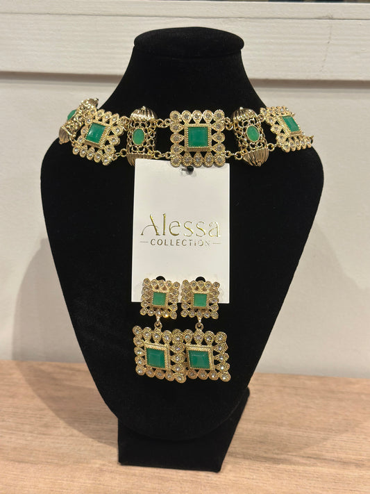 Parure Dalia vert foncé