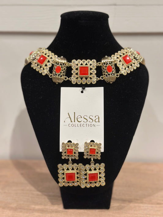 Parure Dalia rouge