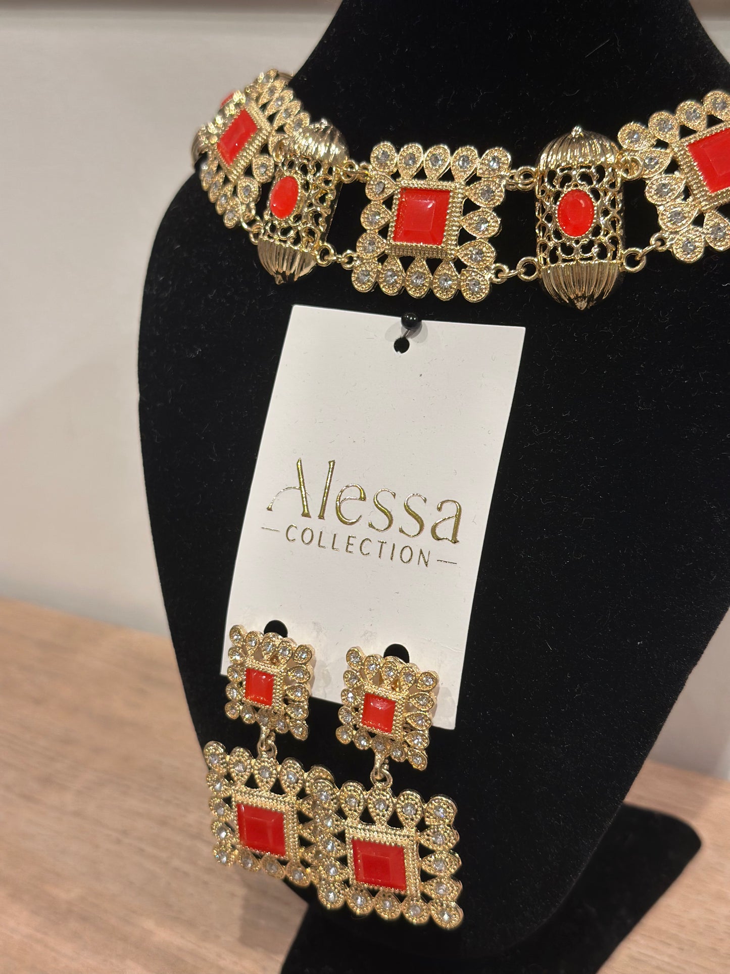Parure Dalia rouge