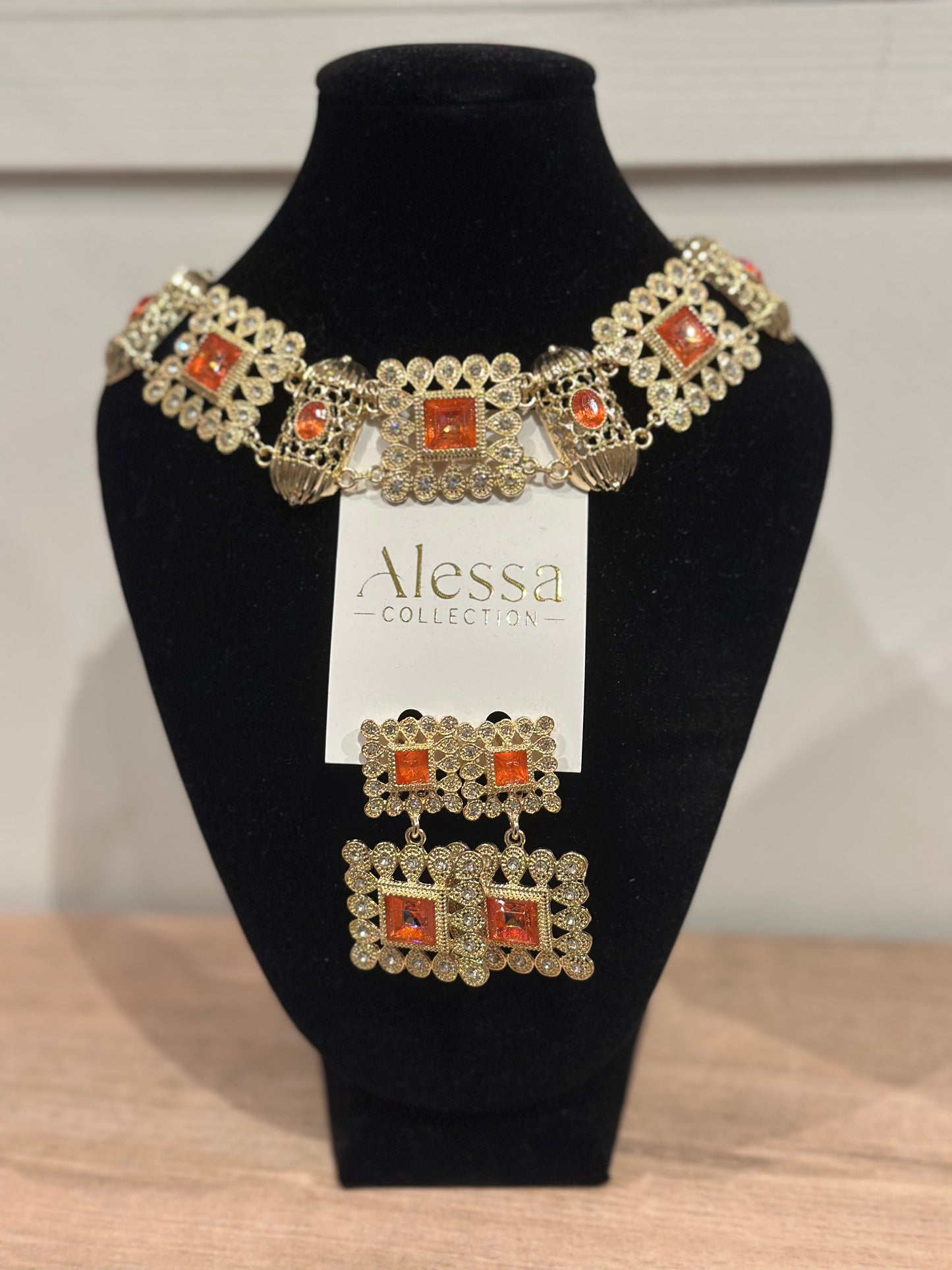Parure Dalia orangé