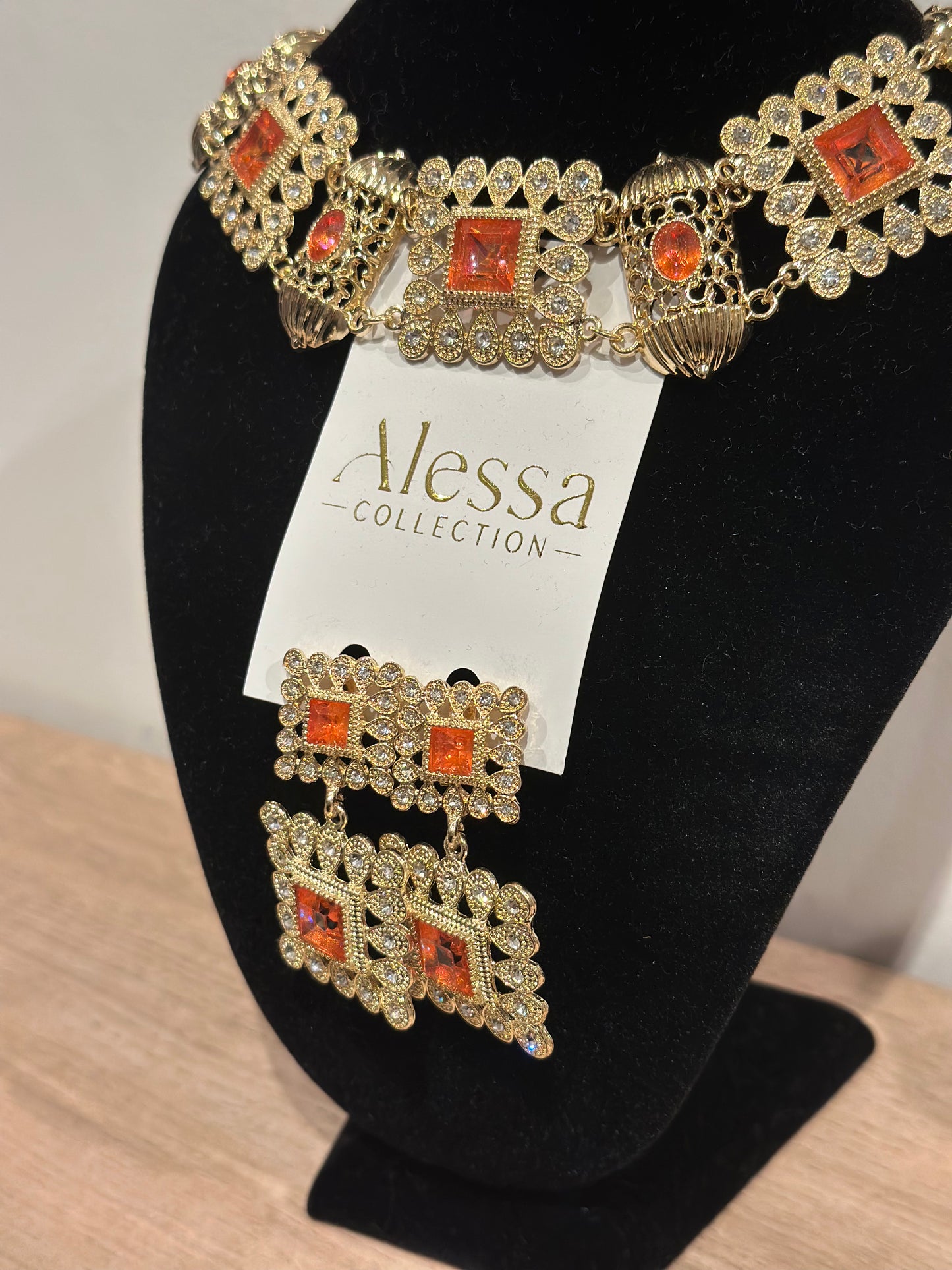 Parure Dalia orangé