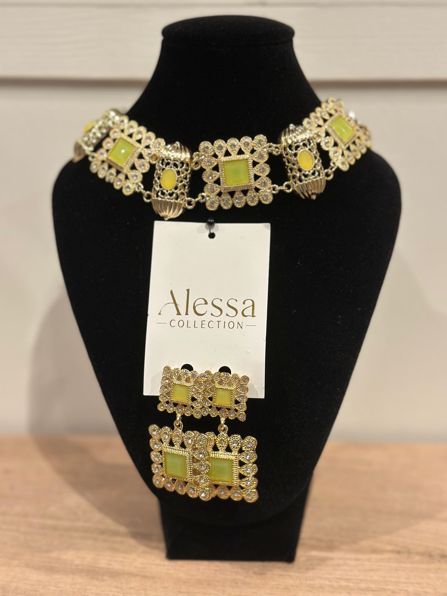 Parure Dalia vert citron