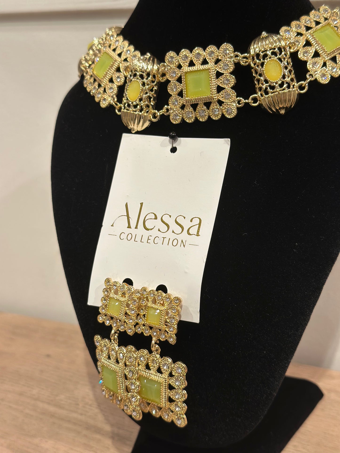 Parure Dalia vert citron