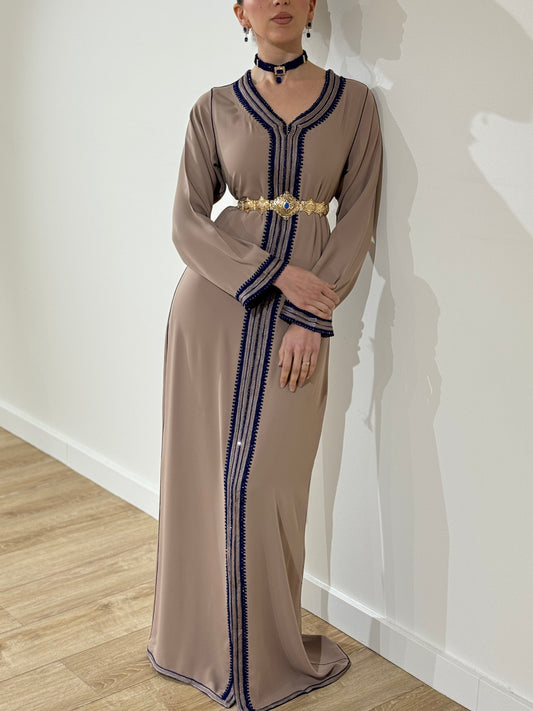 CAFTAN MYRA TAUPE/BLEU ROI