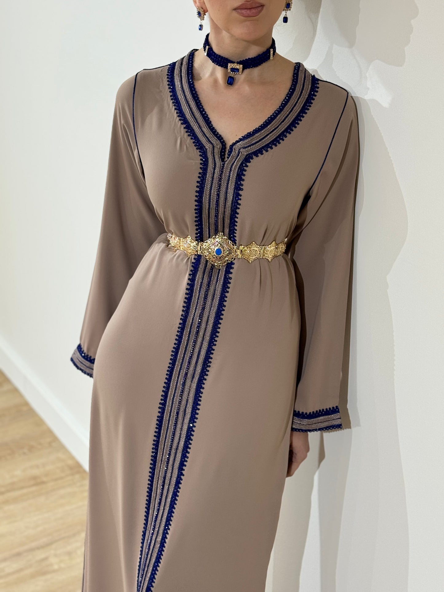 CAFTAN MYRA TAUPE/BLEU ROI