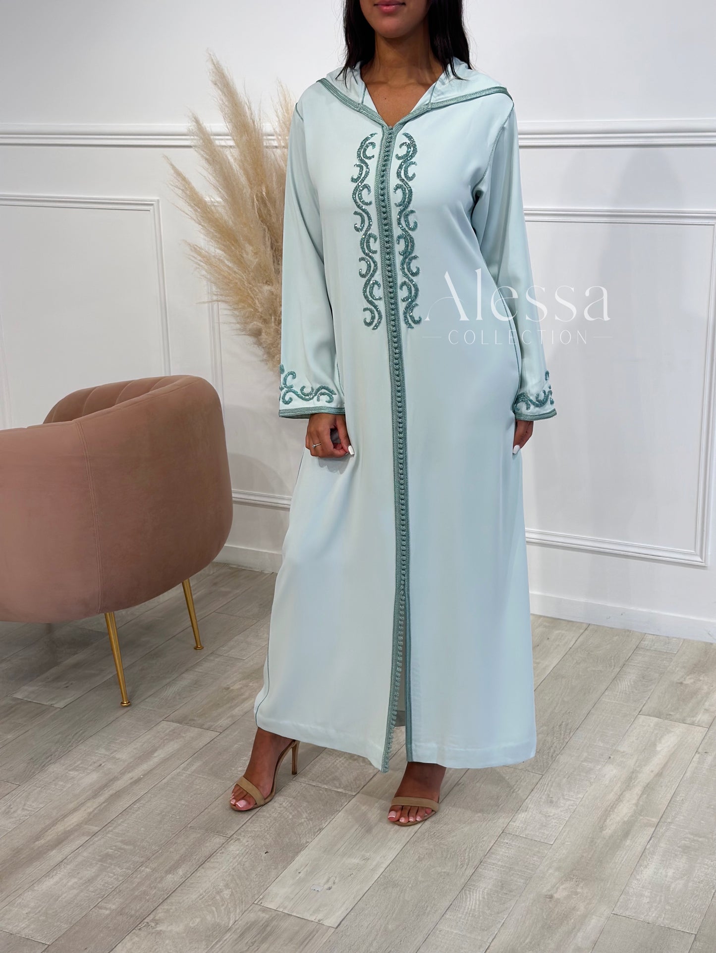 JELLABA ALYAA VERT PASTEL