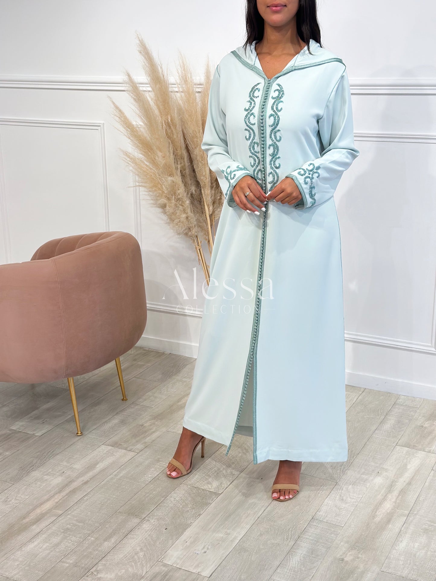 JELLABA ALYAA VERT PASTEL