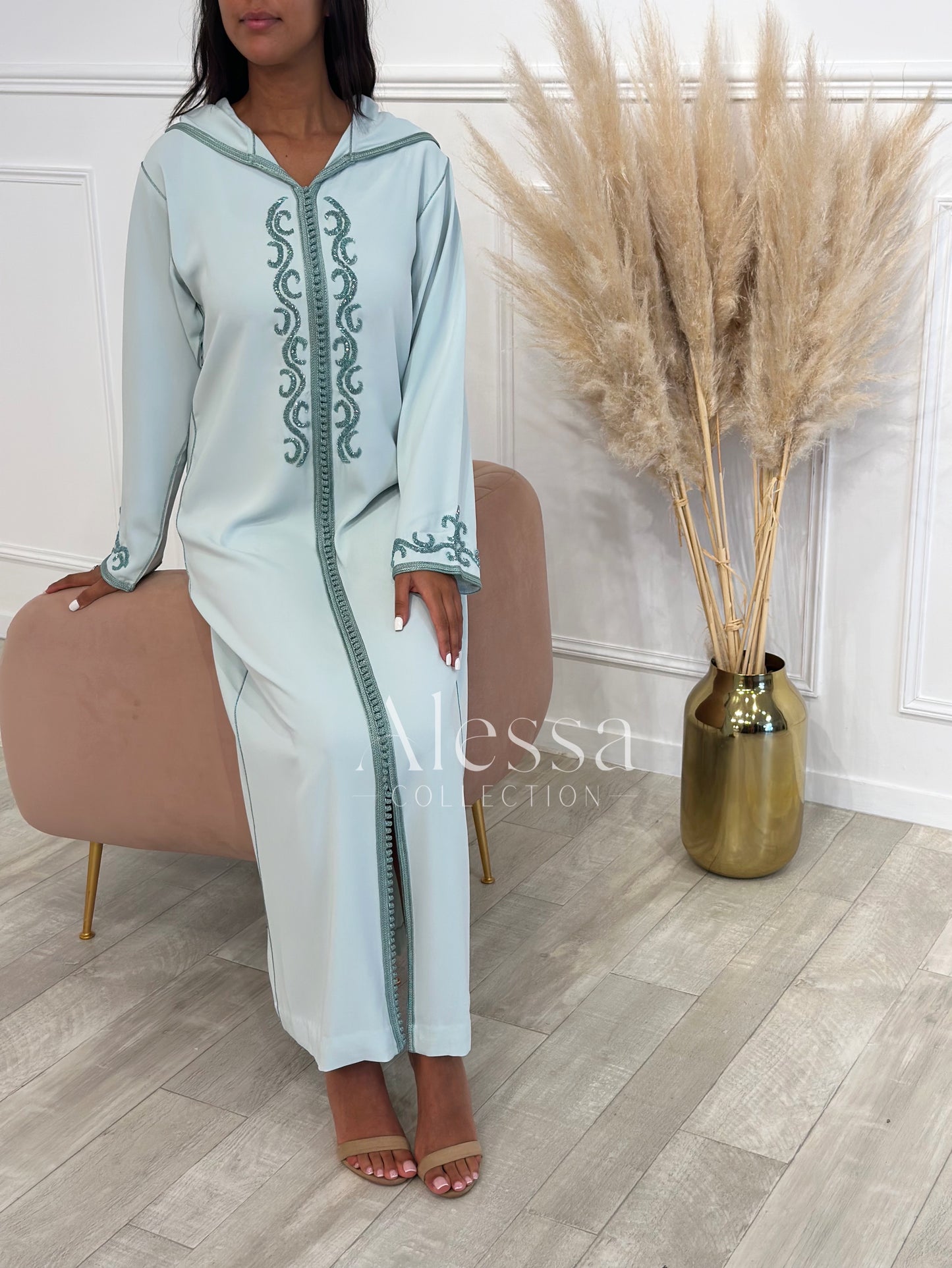 JELLABA ALYAA VERT PASTEL