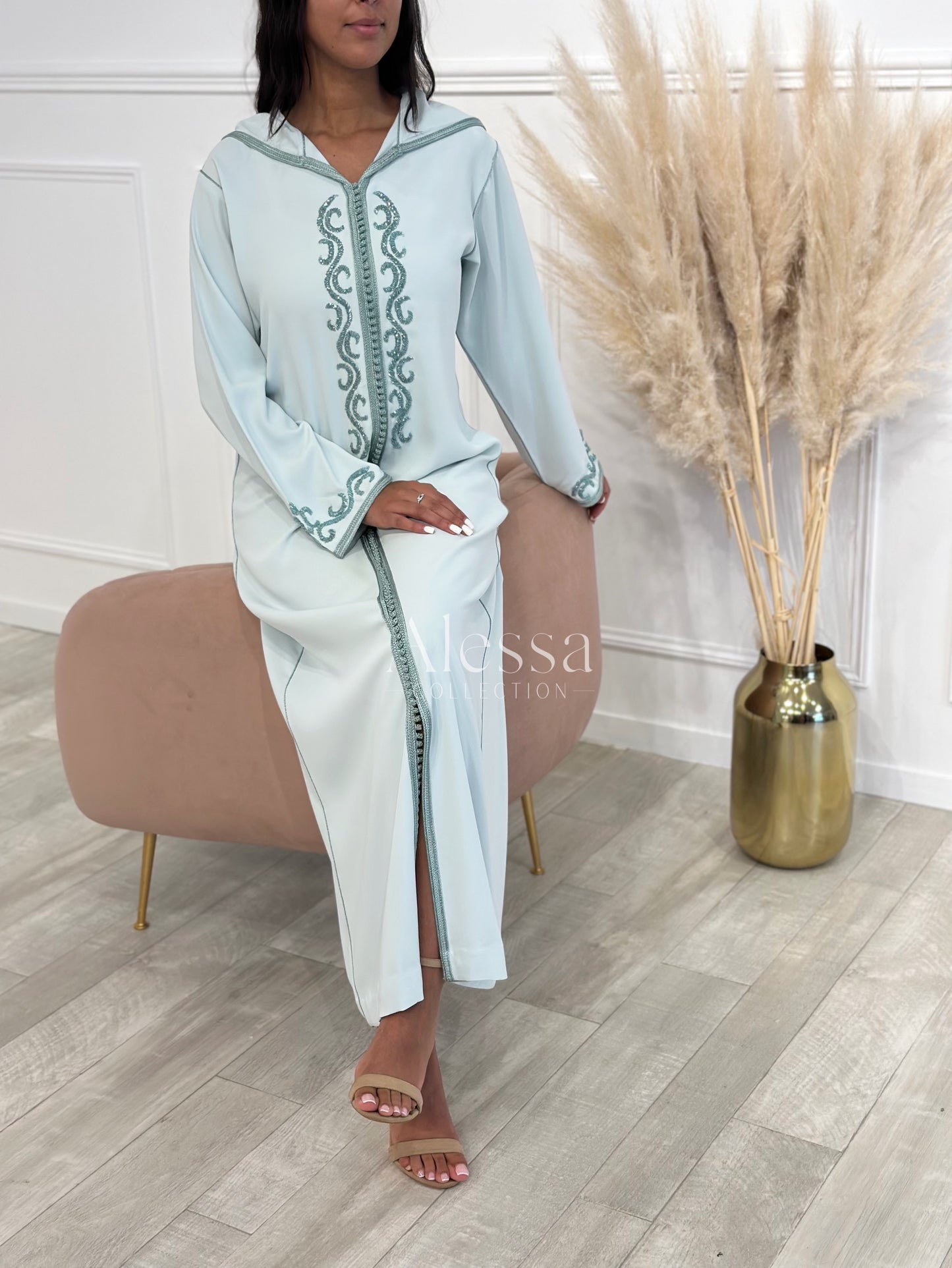 JELLABA ALYAA VERT PASTEL