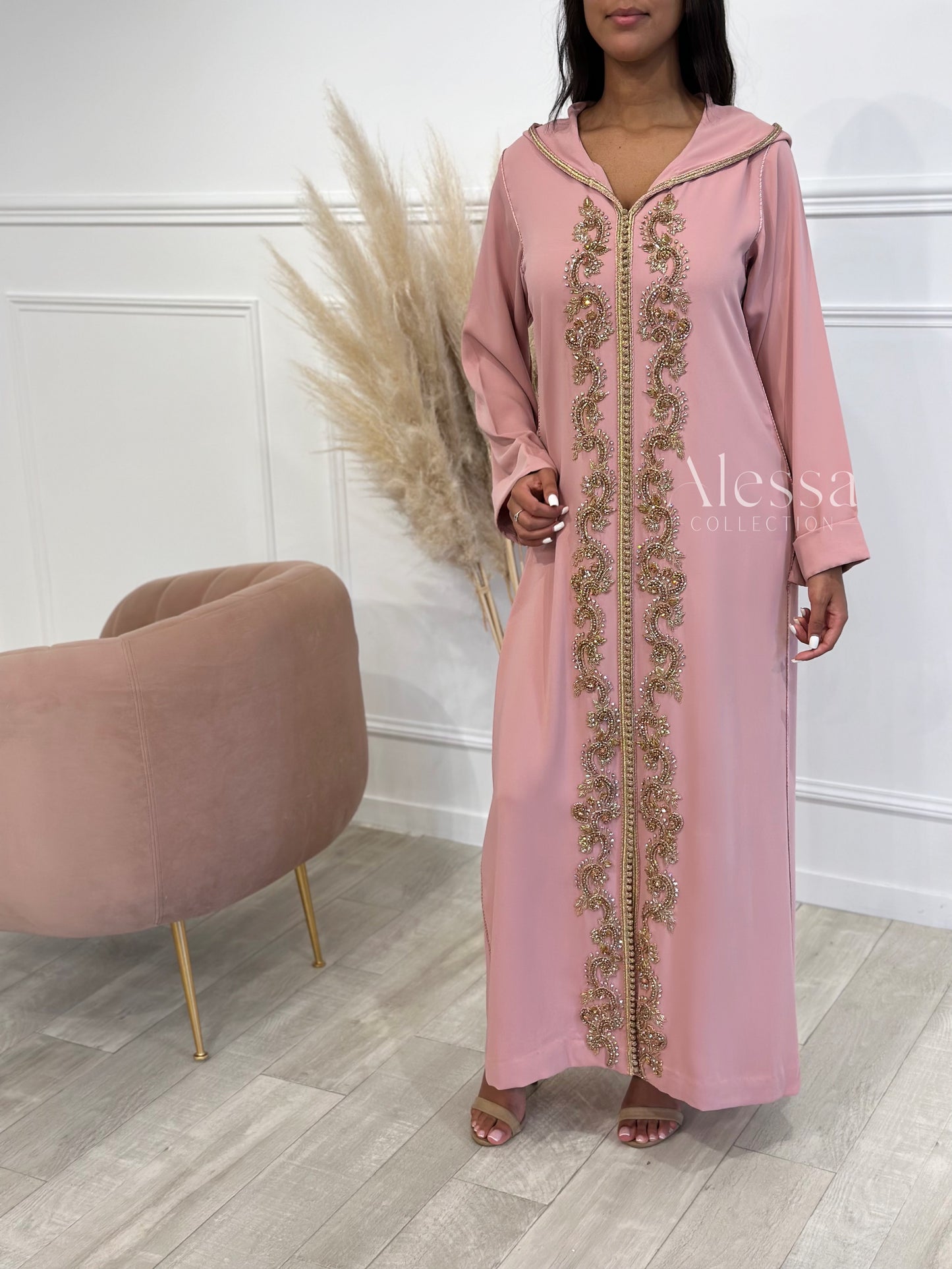 JELLABA AMBRINE VIEUX ROSE