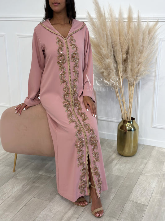 JELLABA AMBRINE VIEUX ROSE