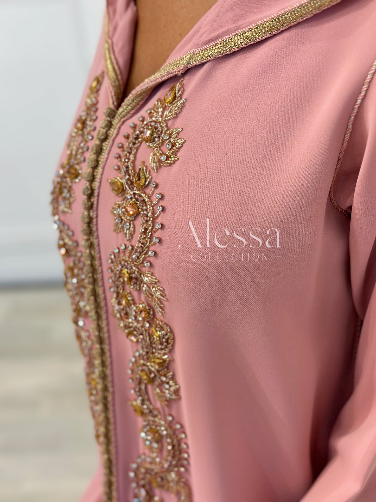 JELLABA AMBRINE VIEUX ROSE