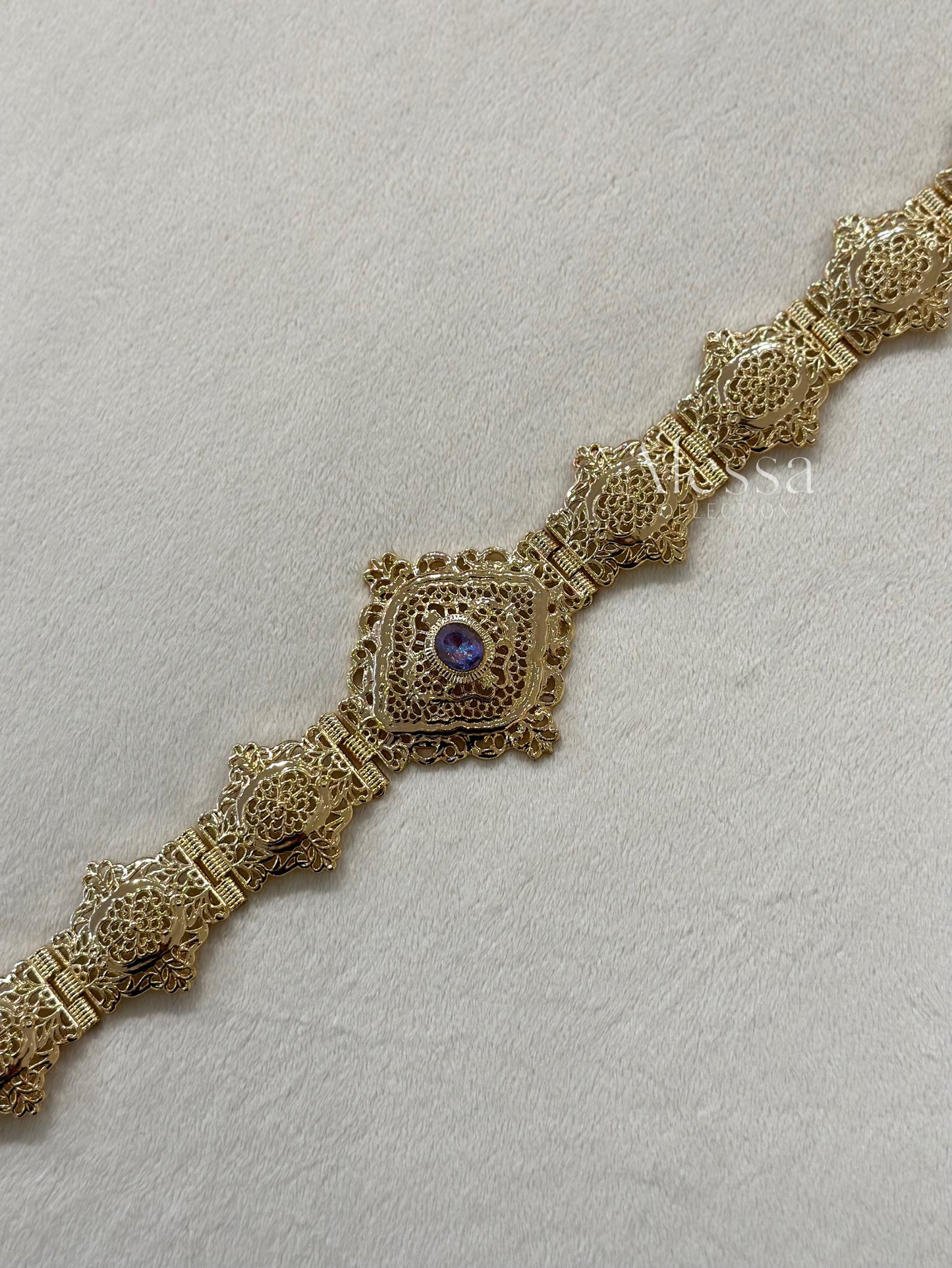 CEINTURE OR VIOLET 0107