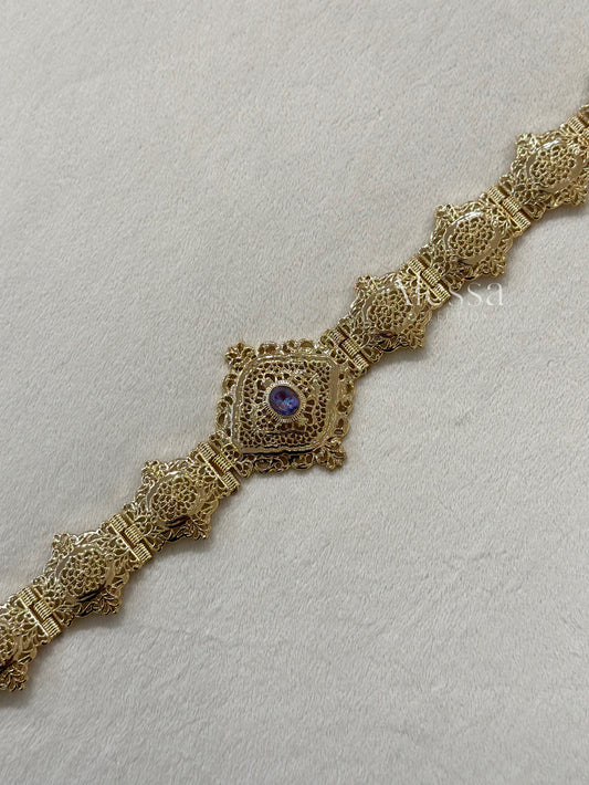 CEINTURE OR VIOLET 0107