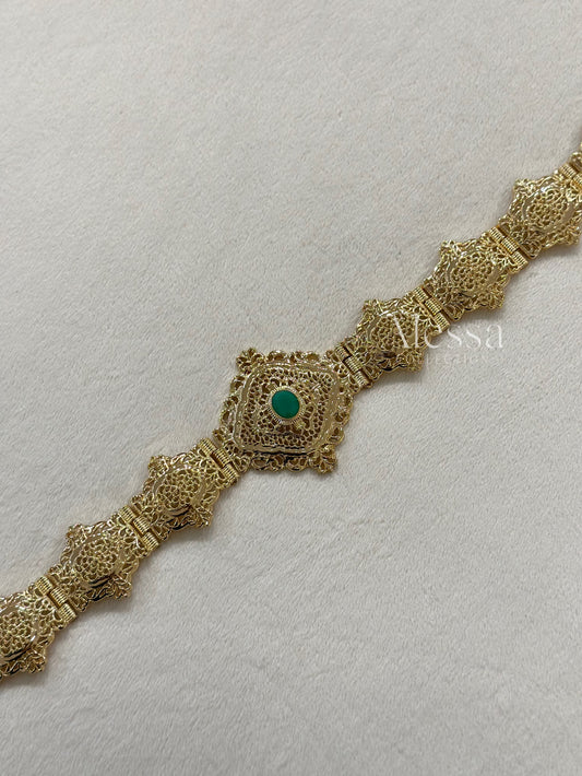 CEINTURE OR VERT 0110