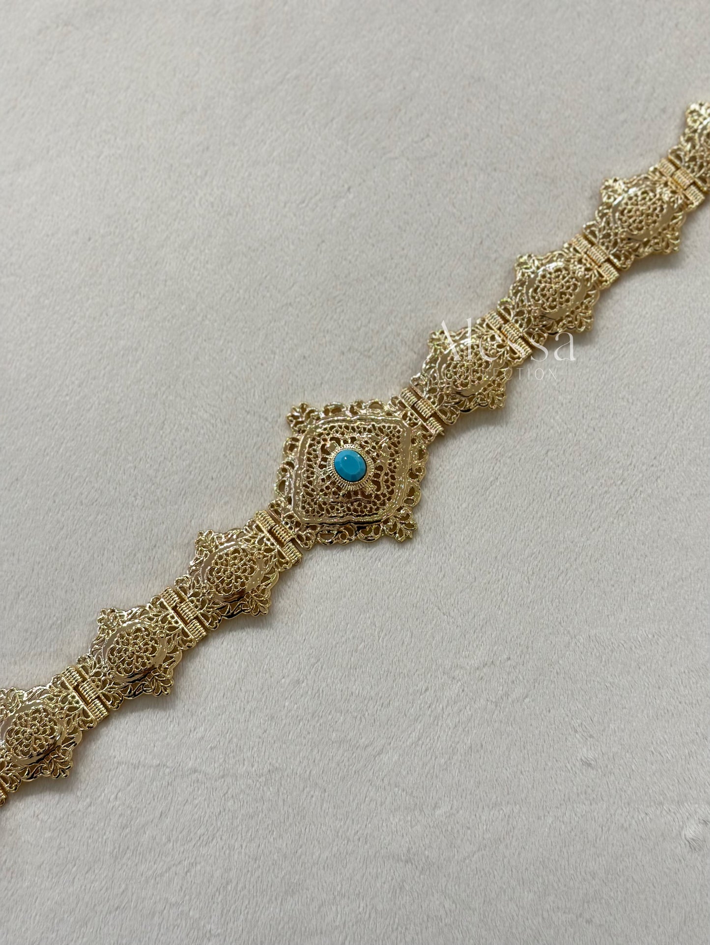 CEINTURE OR TURQUOISE 0109