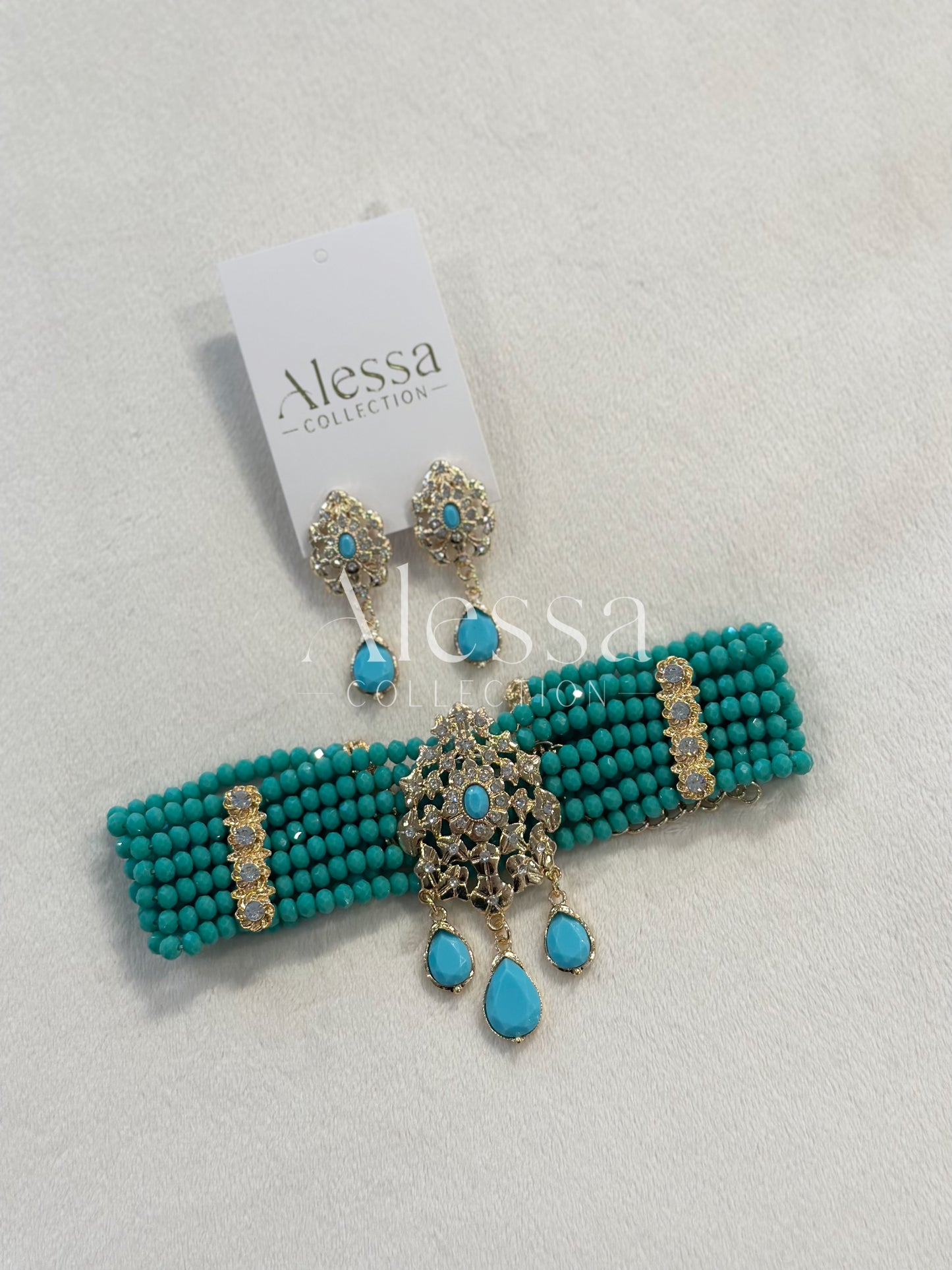 Parure Crystal Bleu Cyan