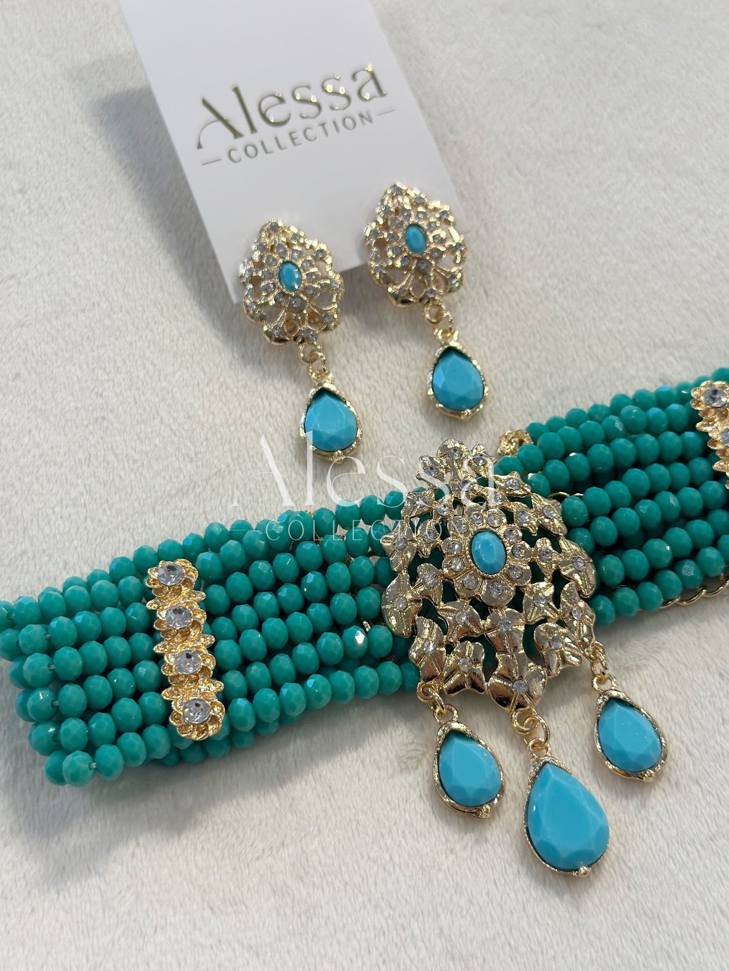 Parure Crystal Bleu Cyan