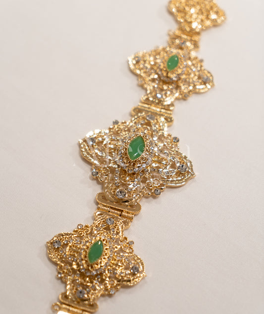 CEINTURE OR VERT EAU 0077