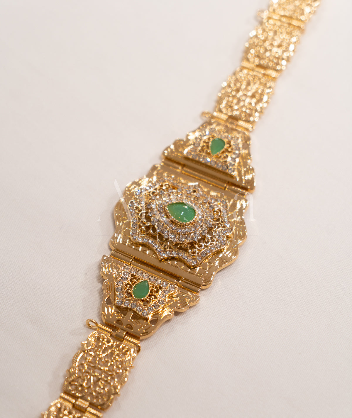 CEINTURE OR VERT EAU 0075