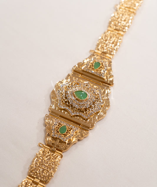 CEINTURE OR VERT EAU 0075