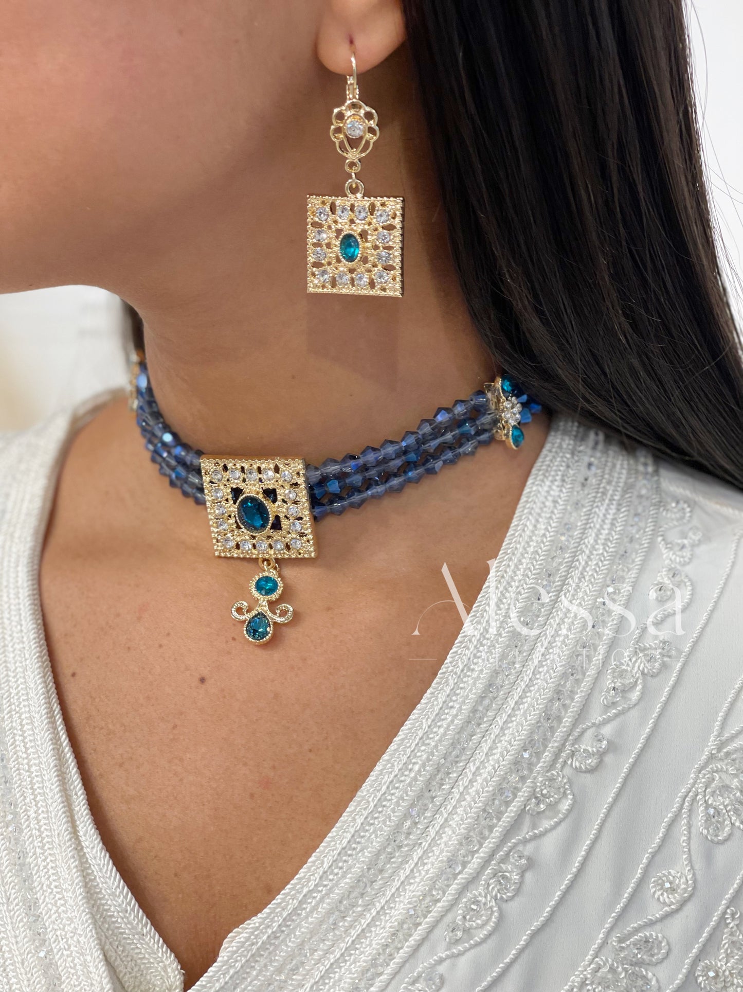 Parure Mina Bleu Canard